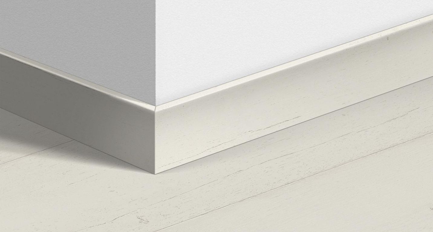 Plinthe pour sols stratifiés Quick Step, Mdf, décor Bois peint blanc, h.5.80 x L. 240.00 cm