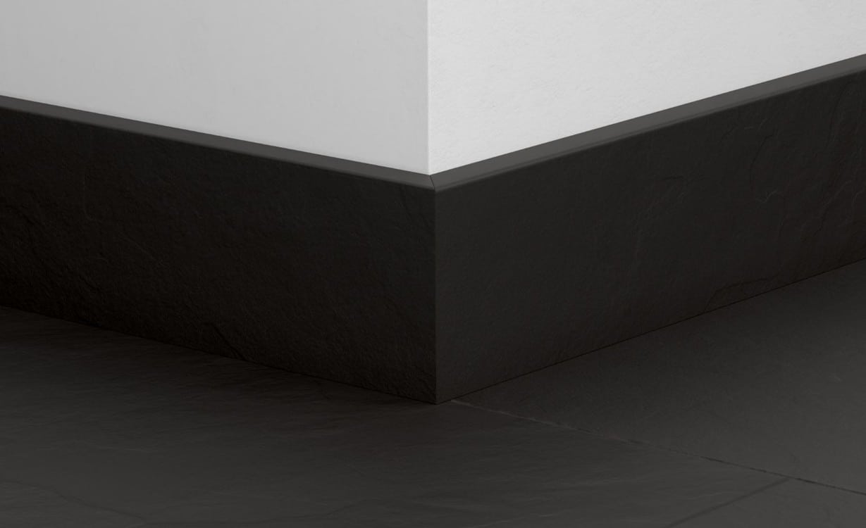 Plinthe pour sols stratifiés Quick Step, Mdf, décor Carrelage noir, h.5.80 x L. 240.00 cm