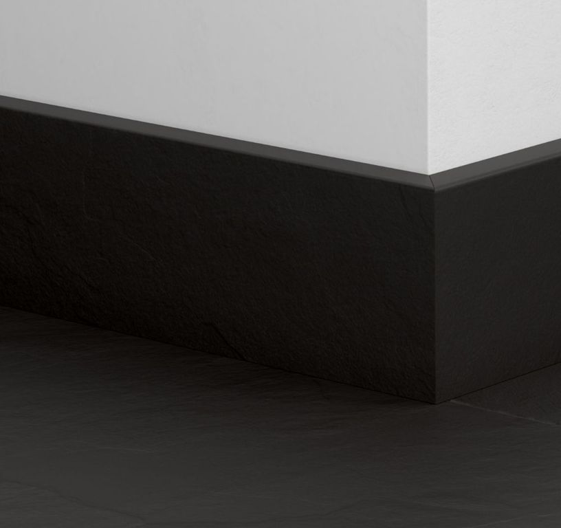 Plinthe pour sols stratifiés Quick Step, Mdf, décor Carrelage noir, h.5.80 x L. 240.00 cm