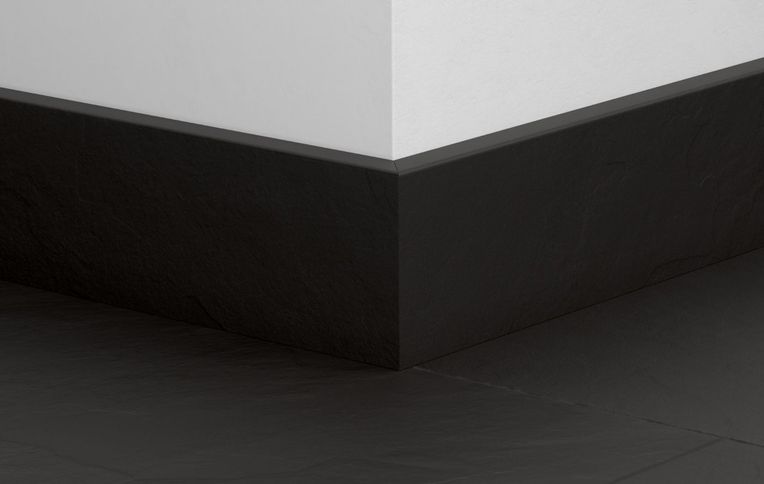 Plinthe pour sols stratifiés Quick Step, Mdf, décor Carrelage noir, h.5.80 x L. 240.00 cm