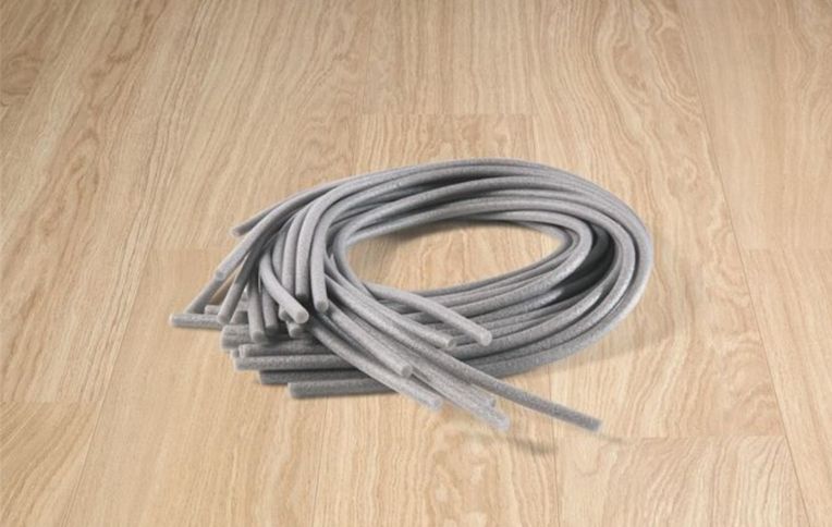 Bande de mousse pour étanchéité parquet et stratifié QS, polyéthylène, diam 10 mm x L.1m, kit de 20 bandes