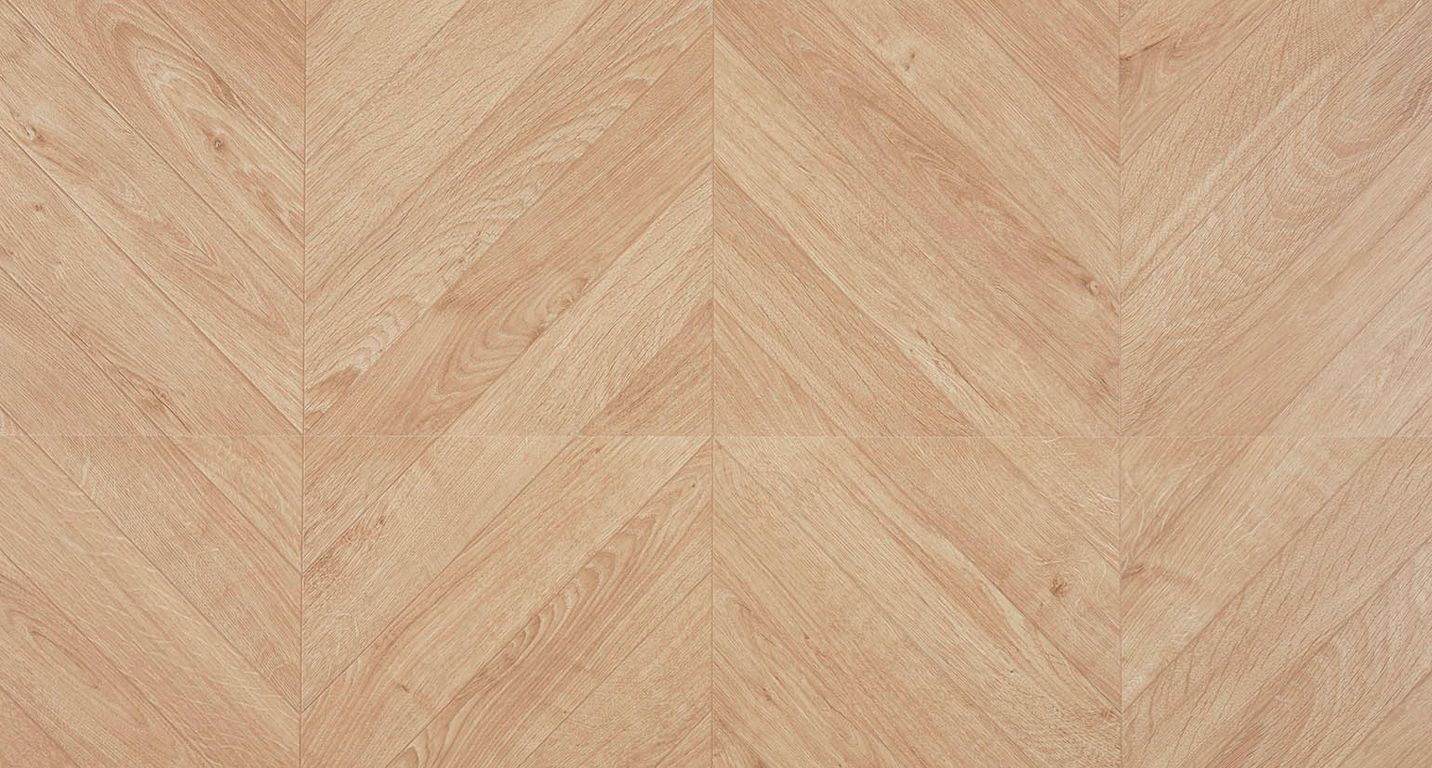 Sol stratifié IMPRESSIVE PATTERNS Quick Step, aspect Marqueterie chevron clair, dalle 39.60 x 120.00 cm