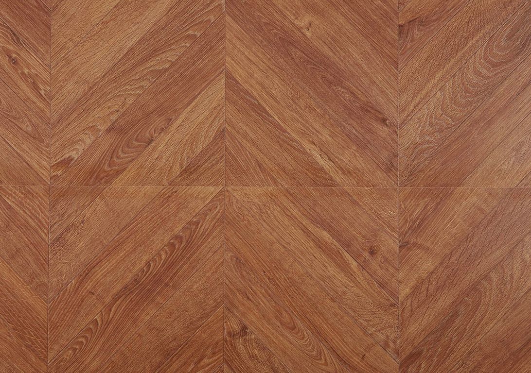 Sol stratifié IMPRESSIVE PATTERNS Quick Step, aspect Marqueterie chevron brun, dalle 39.60 x 120.00 cm