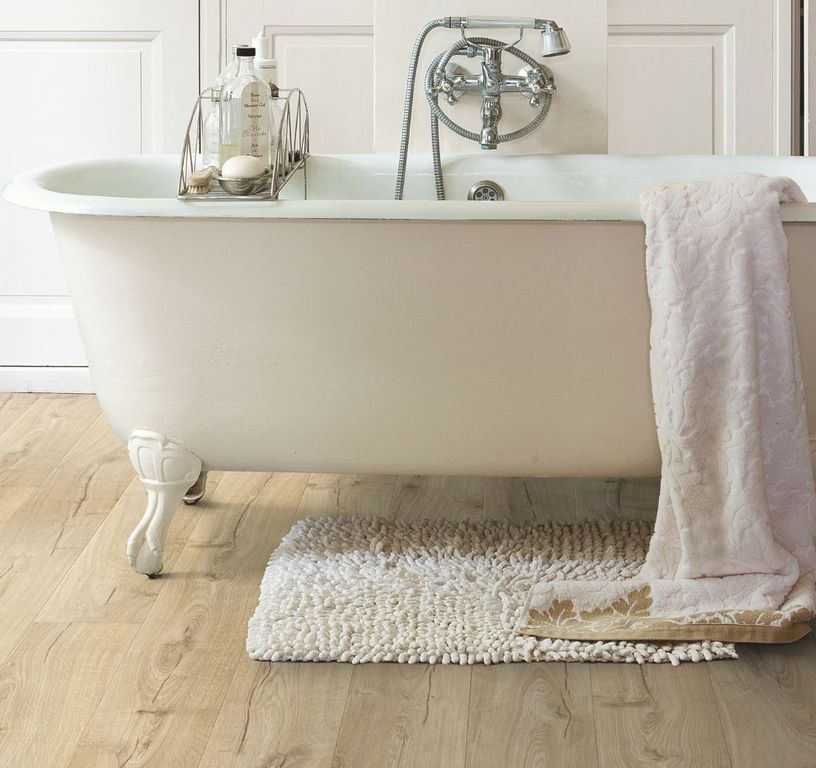 Sol stratifié IMPRESSIVE Quick Step, aspect Bois naturel beige, lame 19.00 x 138.00 cm