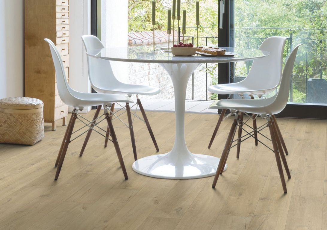 Sol stratifié IMPRESSIVE Quick Step, aspect Bois grisé mat, lame 19.00 x 138.00 cm