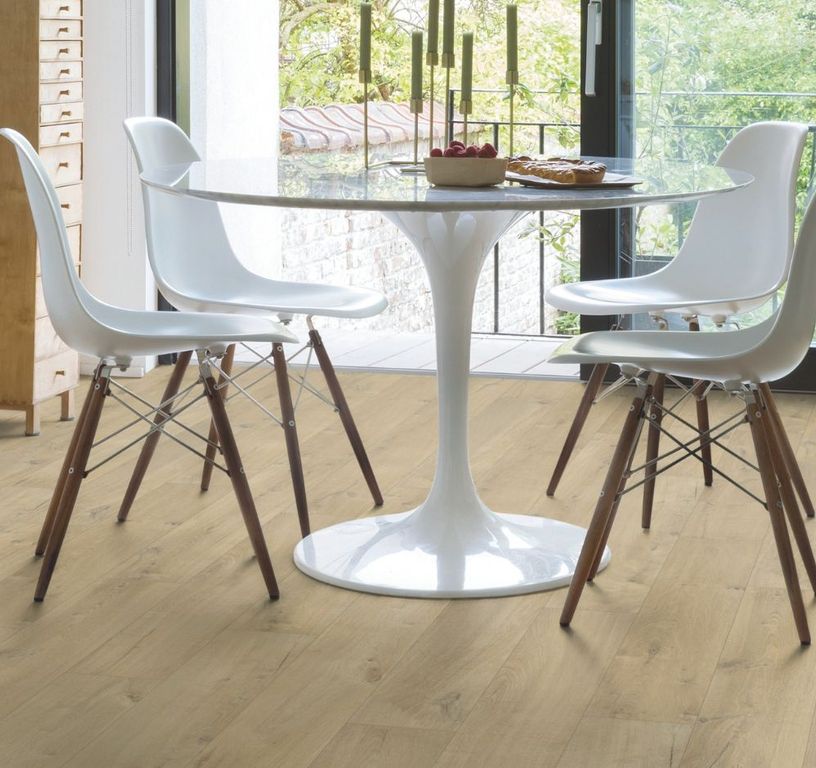 Sol stratifié IMPRESSIVE Quick Step, aspect Bois grisé mat, lame 19.00 x 138.00 cm