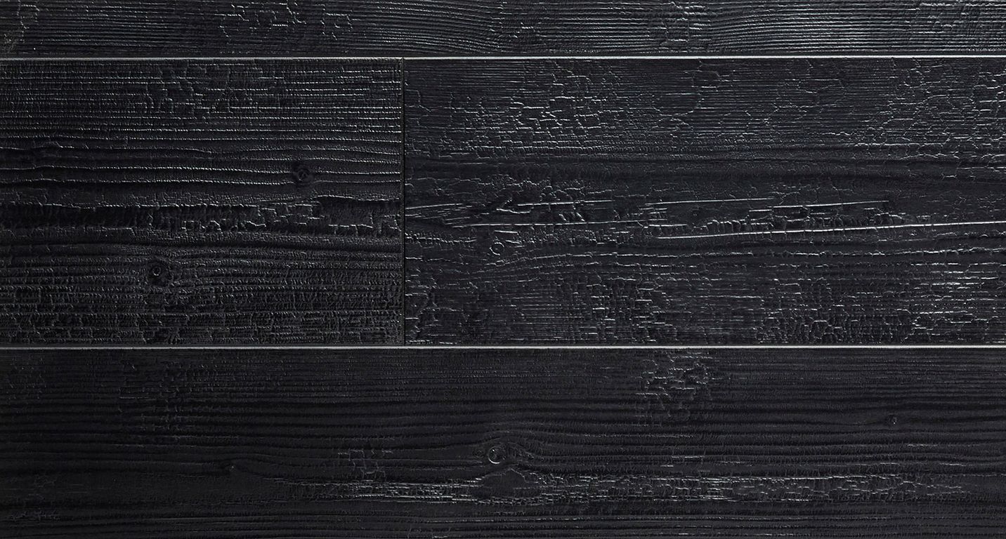 Sol stratifié IMPRESSIVE Quick Step, aspect Bois brûlé noir, lame 19.00 x 138.00 cm