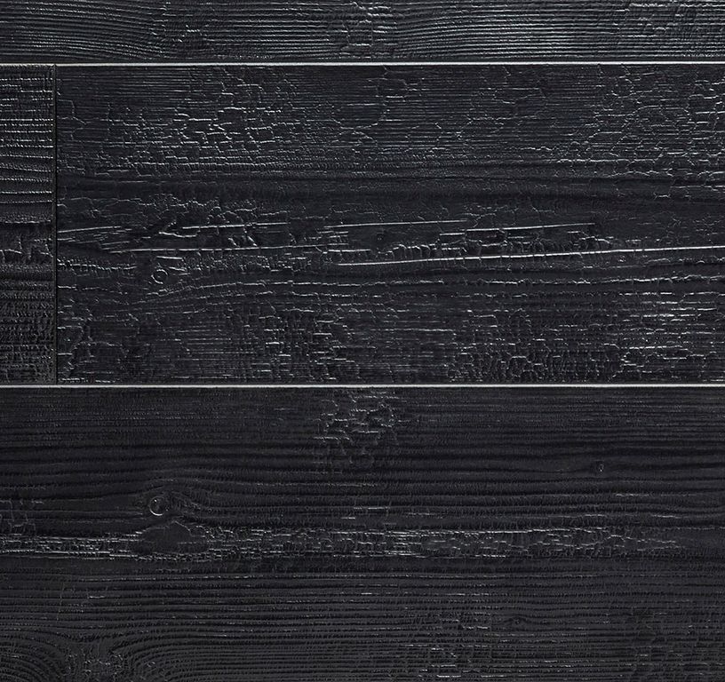 Sol stratifié IMPRESSIVE Quick Step, aspect Bois brûlé noir, lame 19.00 x 138.00 cm