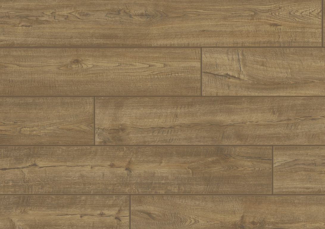 Sol stratifié IMPRESSIVE ULTRA Quick Step, aspect Bois brun vieilli, lame 19.00 x 138.00 cm