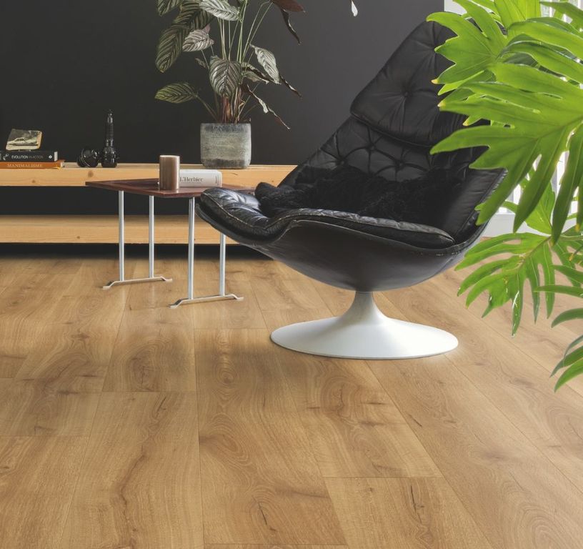 Sol stratifié MAJESTIC Quick Step, aspect Bois chêne désert naturel, lame 24.00 x 205.00 cm