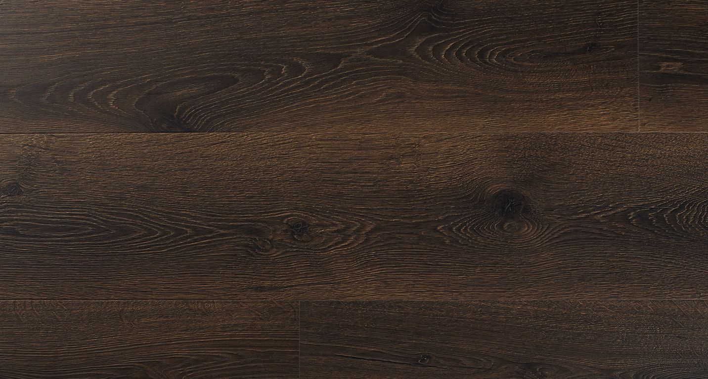 Sol stratifié MAJESTIC Quick Step, aspect Bois chêne désert marron foncé brossé, lame 24.00 x 205.00 cm