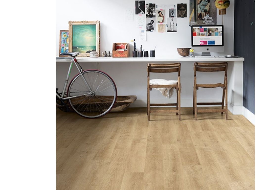 Sol stratifié ELIGNA HYDRO Quick Step, aspect Bois naturel, lame 15.60 x 138.00 cm