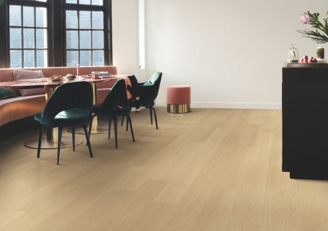 Sol stratifié CAPTURE Quick Step, aspect Bois beige, lame 21.20 x 138.00 cm
