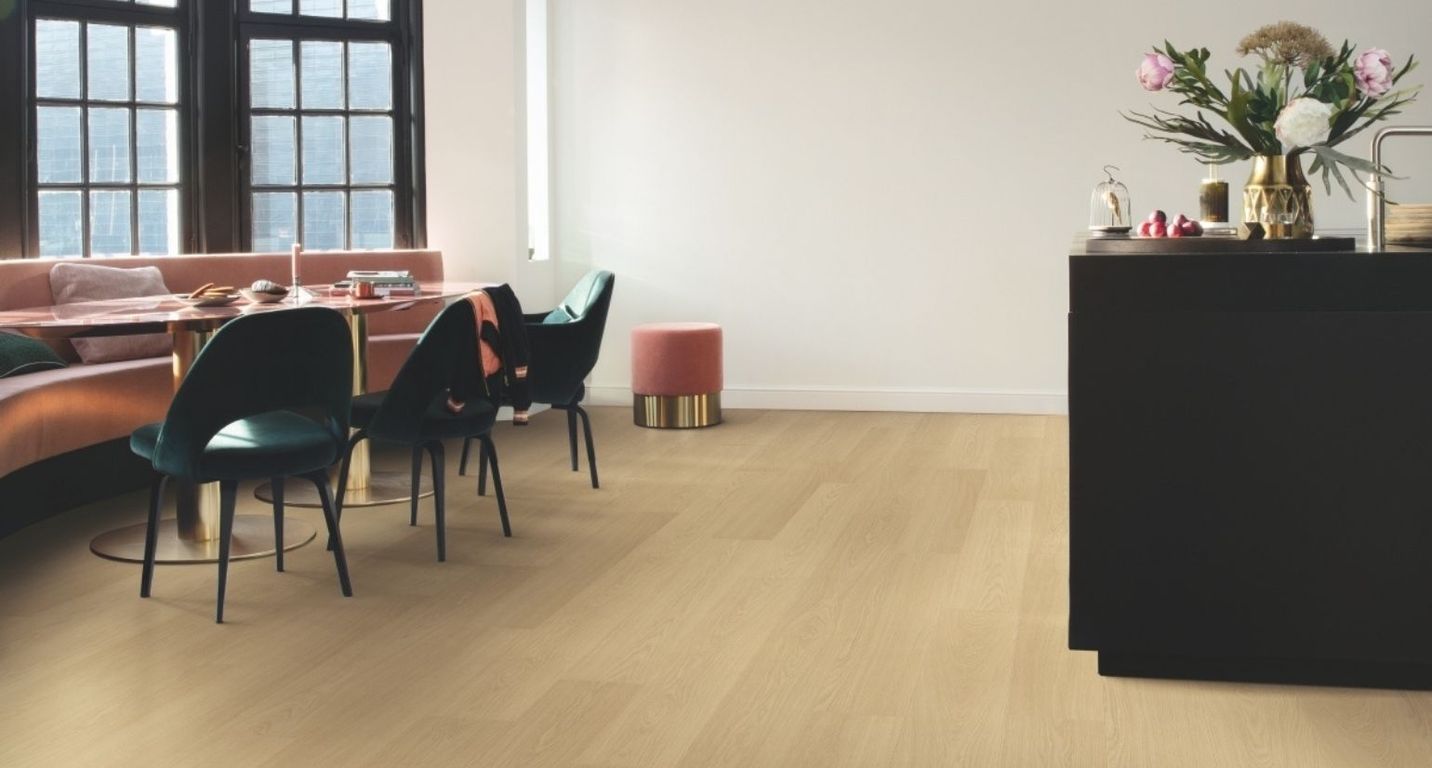 Sol stratifié CAPTURE Quick Step, aspect Bois beige, lame 21.20 x 138.00 cm