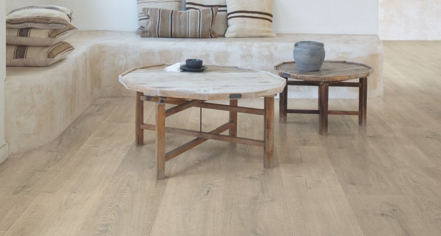 Sol stratifié CAPTURE Quick Step, aspect Bois patiné brun, lame 21.20 x 138.00 cm