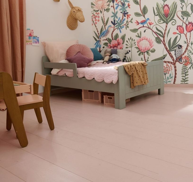 Sol stratifié CAPTURE Quick Step, aspect Bois peint rose, lame 21.20 x 138.00 cm