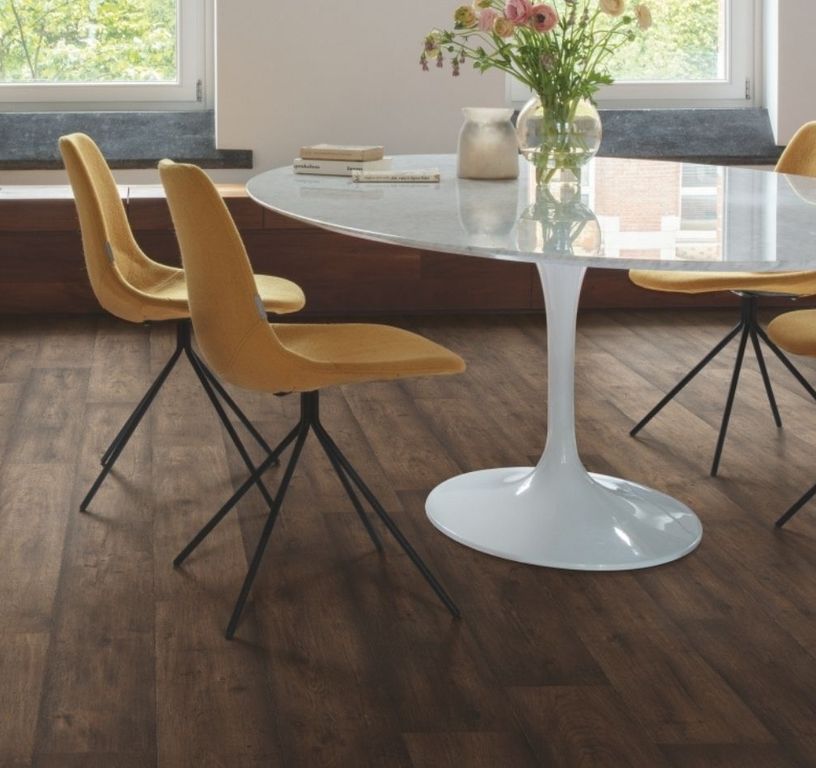 Sol stratifié CAPTURE Quick Step, aspect Bois ciré brun, lame 21.20 x 138.00 cm