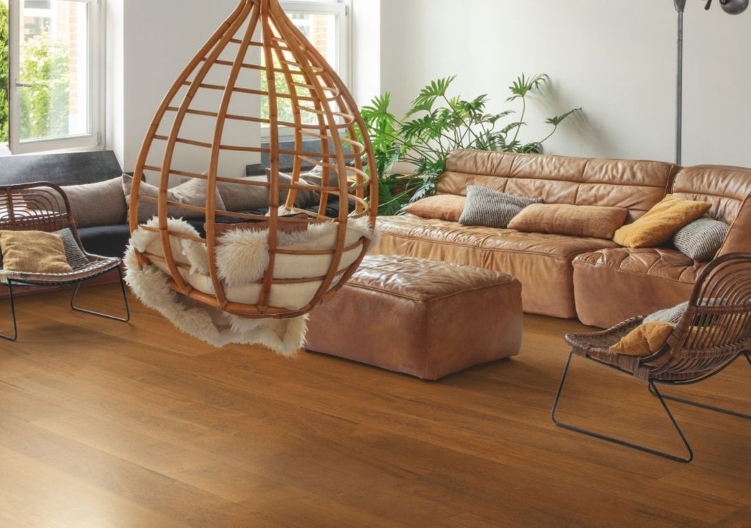 Sol stratifié CAPTURE Quick Step, aspect Bois merbau, lame 21.20 x 138.00 cm