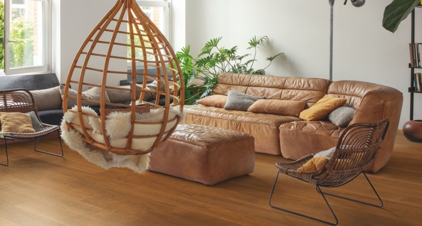 Sol stratifié CAPTURE Quick Step, aspect Bois merbau, lame 21.20 x 138.00 cm