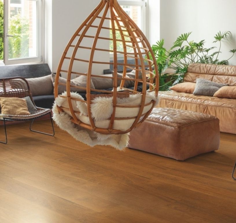 Sol stratifié CAPTURE Quick Step, aspect Bois merbau, lame 21.20 x 138.00 cm