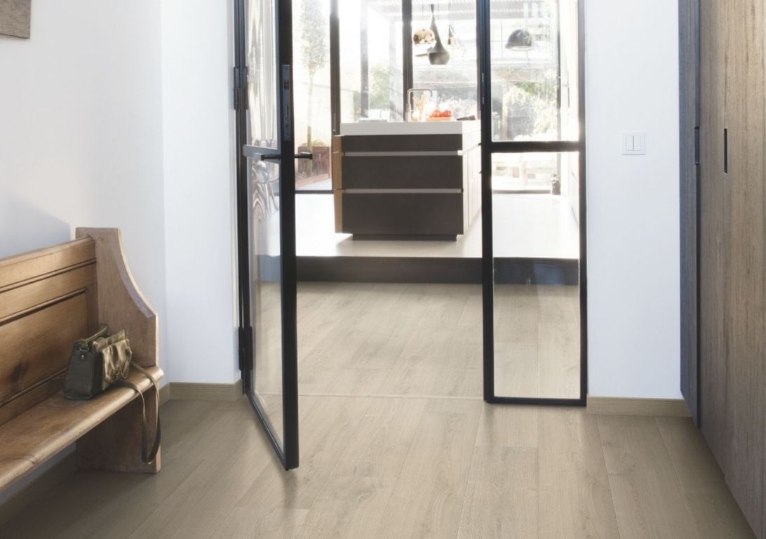 Sol stratifié CAPTURE Quick Step, aspect Bois brossé beige, lame 21.20 x 138.00 cm