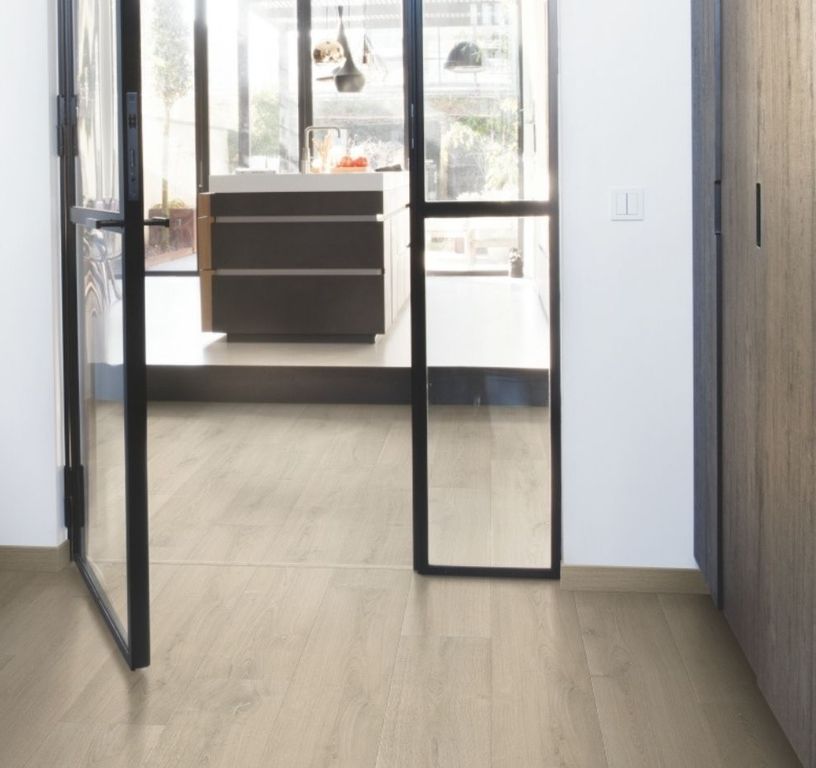 Sol stratifié CAPTURE Quick Step, aspect Bois brossé beige, lame 21.20 x 138.00 cm