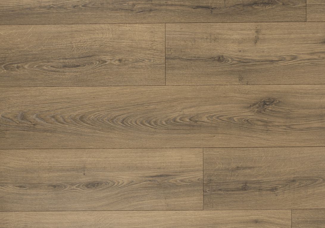 Sol stratifié QS CLASSIC HYDROSEAL Quick Step, aspect Bois chêne marron ardent, lame 19.00 x 120.00 cm