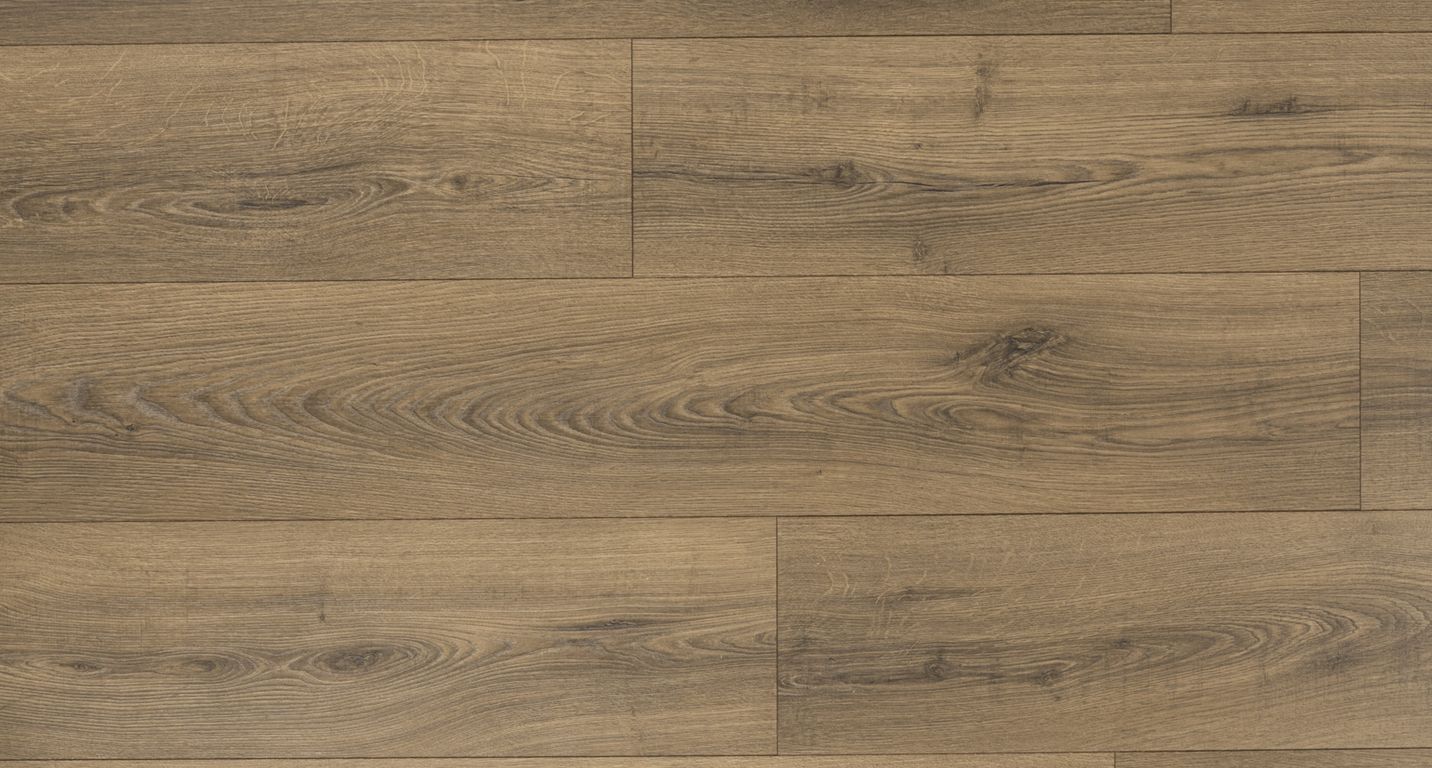 Sol stratifié QS CLASSIC HYDROSEAL Quick Step, aspect Bois chêne marron ardent, lame 19.00 x 120.00 cm