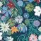 Papier peint VOLE Decoprint, Vinyle sur intissé décor Floral / Végétal, bleu marine
