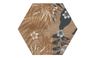 Carrelage TROPICAL DECOR, aspect bois motif végétal, dim 23.00 x 27.00 cm