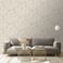 Papier peint MIKI , Vinyle sur intissé décor Floral / Végétal, taupe
