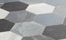 Sol vinyle rouleau ARTEX , Motif hexagone gris clair, rouleau 4.00 m