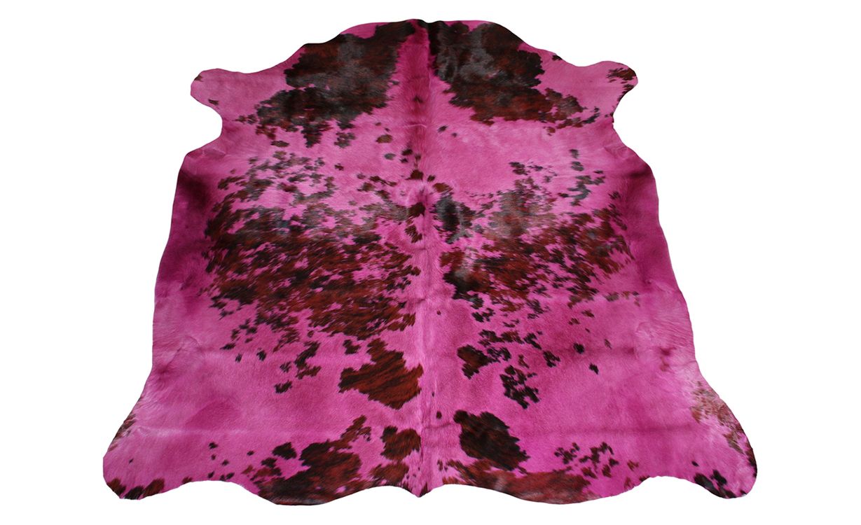 Tapis NORMANDE TEINTEE Tergus, peau de bête  rose, dim 1.90 x 2.10 m