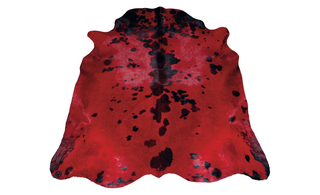 Tapis NORMANDE TEINTEE Tergus, peau de bête  rouge, dim 1.90 x 2.10 m