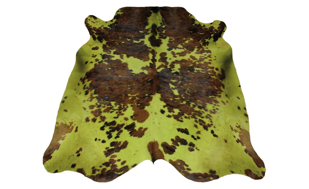 Tapis NORMANDE TEINTEE Tergus, peau de bête  vert, dim 1.90 x 2.10 m