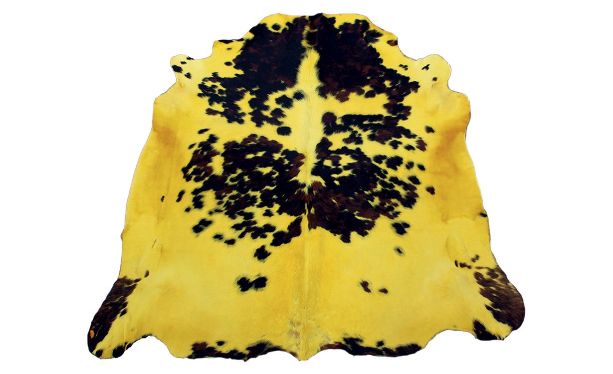 Tapis NORMANDE TEINTEE Tergus, peau de bête  moutarde, dim 1.90 x 2.10 m