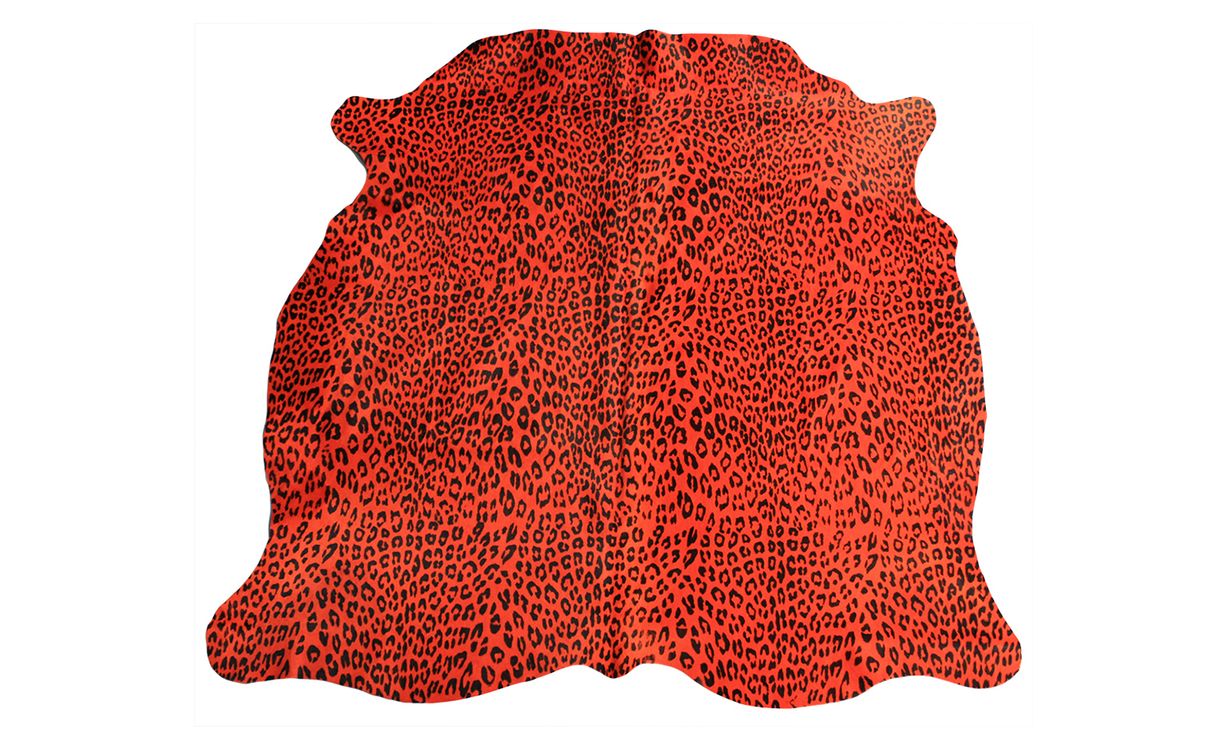 Tapis IMPRIME PANTHERE Tergus, peau de bête  orange, dim 1.90 x 2.10 m