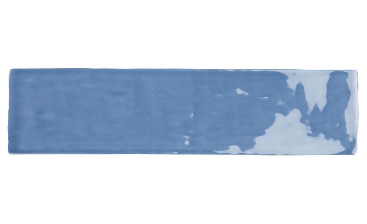Faïence CASABLANCA, aspect zellige bleu, dim 7.50 x 30.00 cm