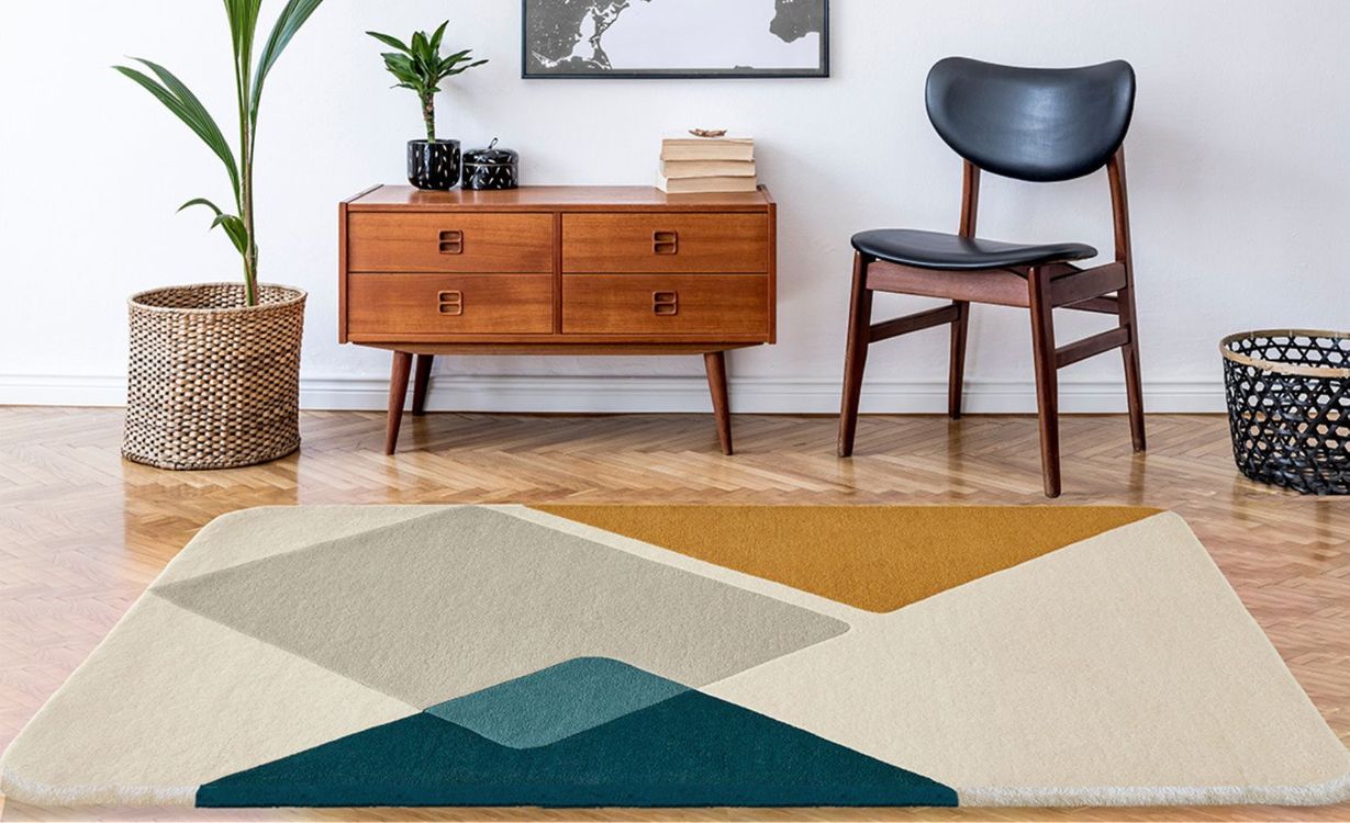 Tapis ZADDIG , géométrique  beige jaune gris