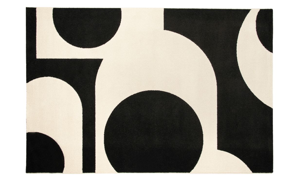 Tapis LEANDRO , géométrique noir blanc