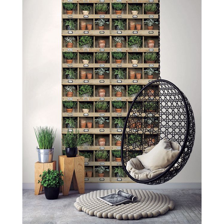Papier peint PLANTES Lutece, Vinyle sur intissé décor , marron