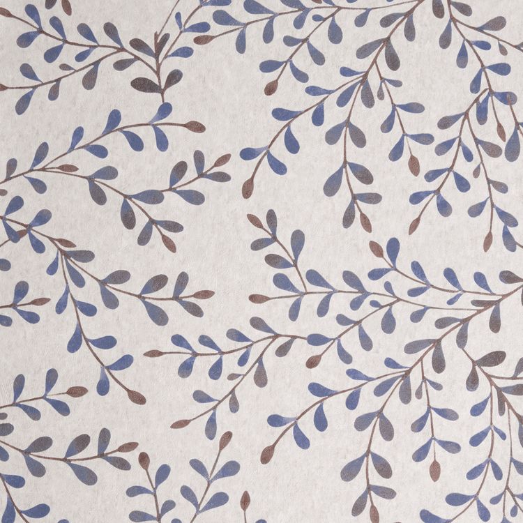 Papier peint JADE , Vinyle sur intissé décor Floral / Végétal, bleu