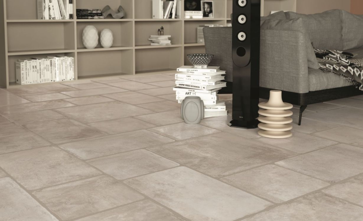 Carrelage NATURE GRIP, aspect pierre blanc, dim 30.00 x 50.00 cm