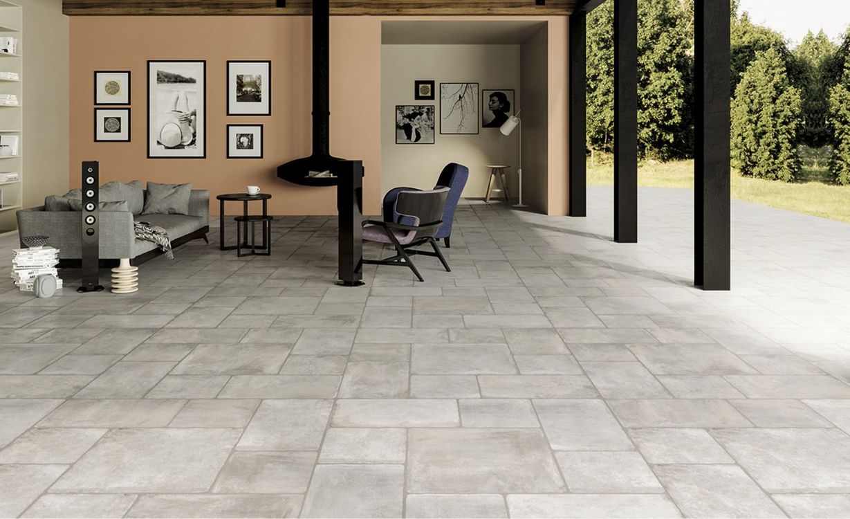 Carrelage NATURE LISSE, aspect pierre gris, dim 50.00 x 50.00 cm