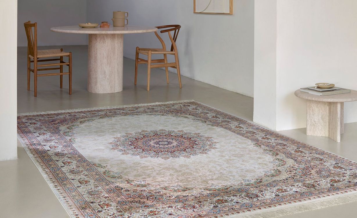 Tapis TÄBRIZ , oriental beige multi