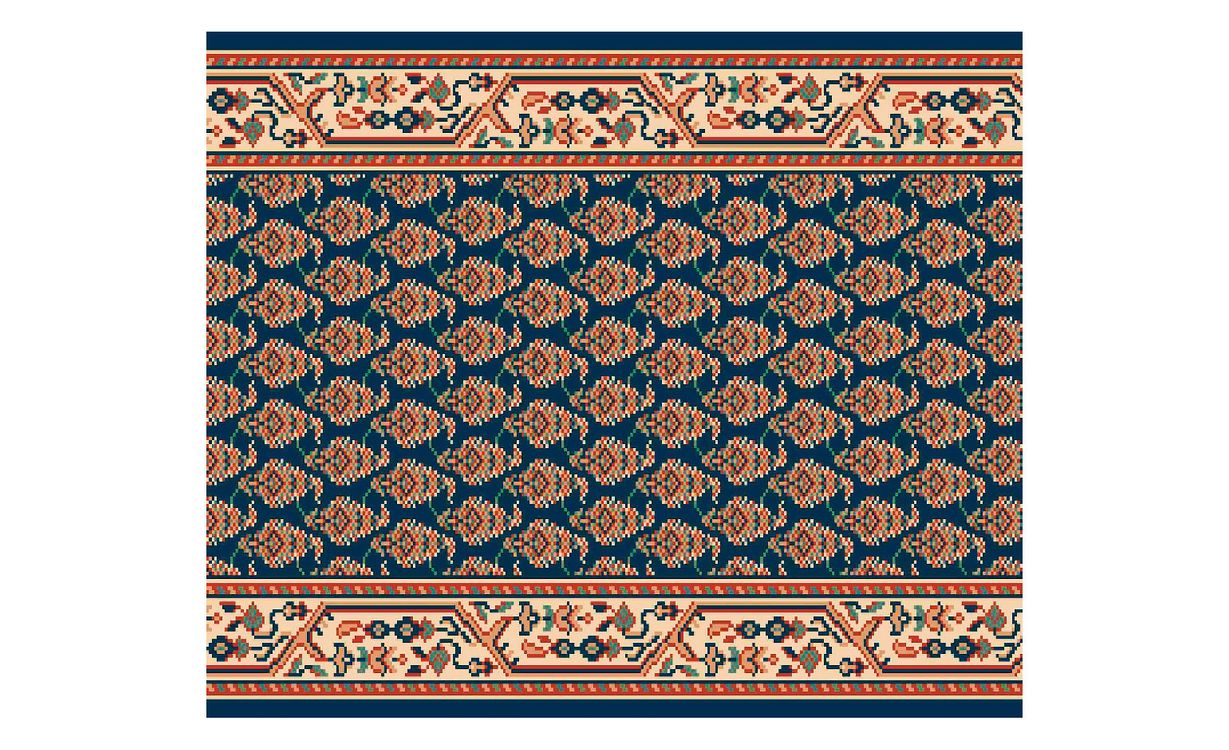 Passage d'escalier AVENUE ALLOVER, moquette velours ras, motif , col bleu