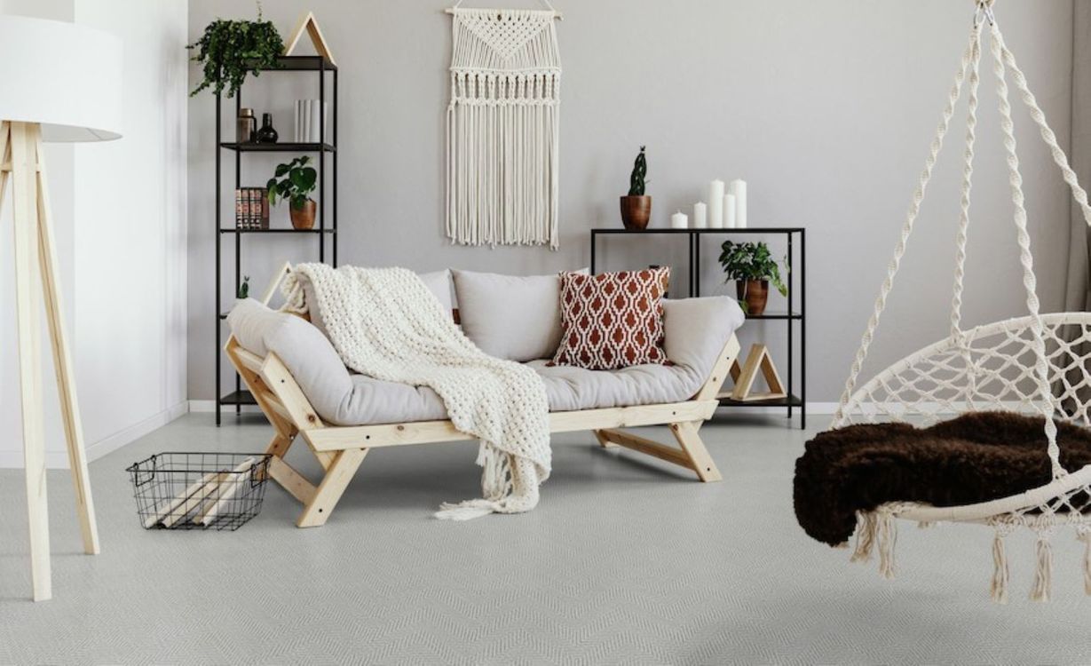 Sol vinyle rouleau TEXLINE HQR Gerflor, Textile sisal soft gris, rouleau 4.00 m