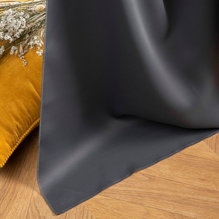 Rideau sur-mesure à partir du tissu NOCTURNE occultant, , uni/faux uni, Gris 