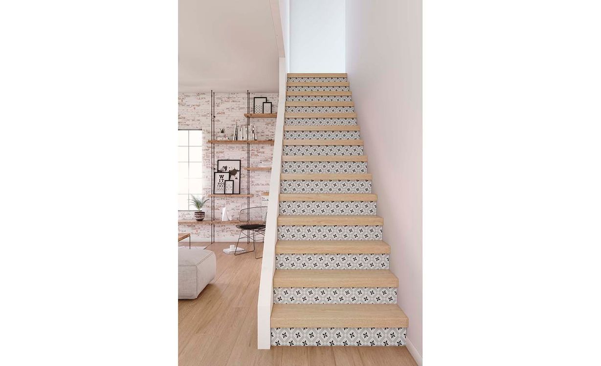CONTREMARCHES 130X3 Lot de 3 contremarches pour rénovation d'escalier, Fantaisie CARREAUX CIMENT, l. 20.00 x 130.00 cm