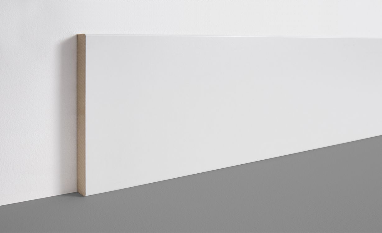 Plinthe  , Mdf, décor Uni blanc, h.12.00 x L. 220.00 cm